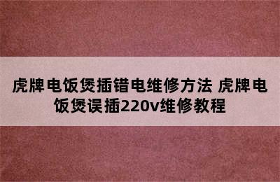 虎牌电饭煲插错电维修方法 虎牌电饭煲误插220v维修教程